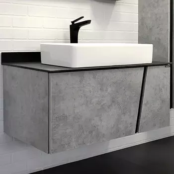 Тумба с раковиной Comforty Эдинбург-90 00004149881 бетон светлый