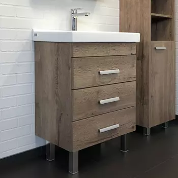 Тумба с раковиной Comforty Никосия 60Н дуб темный, 00-00008852