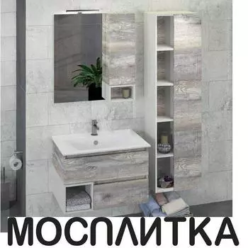 Тумба с раковиной Comforty Турин-75 дуб бежевый 00004144200