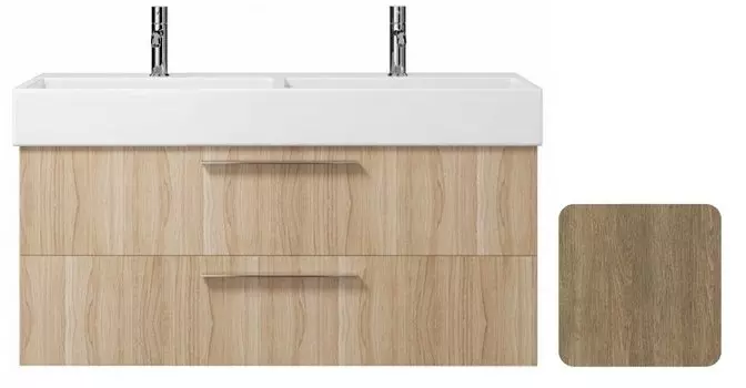 Тумба с раковиной подвесная Creto Bamenda 120 две чаши