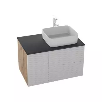 Тумба с раковиной Grossman Альба-80 см с 2-я ящ. Веллингтон/белая