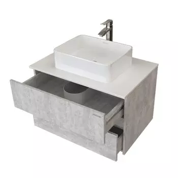 Тумба с раковиной Grossman Эдванс-80 см с 2-я ящ. цемент светлый