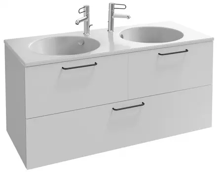 Тумба с раковиной Jacob Delafon Odeon Rive Gauche 120 см EB2545-R9-N18 белый, ручки черный