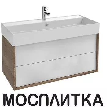 Тумба с раковиной Jacob Delafon Vivienne 100 см EB1585-E52-F30 дуб табак / белый сатин