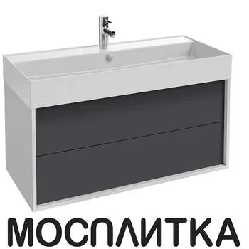 Тумба с раковиной Jacob Delafon Vivienne 100 см EB1585-N18-S40 насыщенный серый сатин / белый