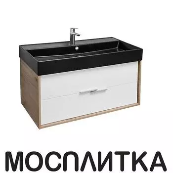 Тумба с раковиной Jacob Delafon Vivienne 100 см EB1668-E75-J5 дуб давос натуральный / белый глянцевый
