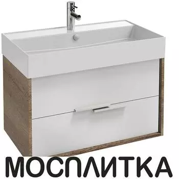 Тумба с раковиной Jacob Delafon Vivienne 80 см EB1667-E75-J5 дуб давос натуральный / белый глянцевый