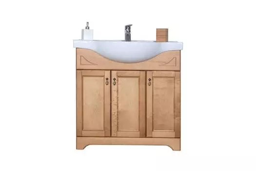 Тумба с раковиной напольная Orange Классик F7-85TU2+Ra 87 см светлое дерево