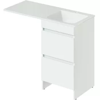 Тумба с раковиной напольная Orange OPTIMA OP-50TUW 48 см белая глянцевая, правая