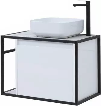 Тумба с раковиной Nova Lite LOFT 75 R цв. бел. глянец, 261649