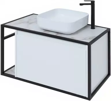 Тумба с раковиной Nova Lite LOFT 90 R цв. бел. глянец, 261651