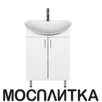 Тумба с раковиной Orange Роса Ro-50TUW+RA белый глянец