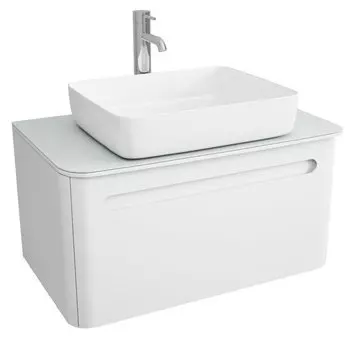 Тумба с раковиной Owl Als OW09.01.00 80 см подвесная, 1 ящик, цвет белый