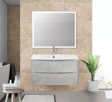 Тумба с раковиной подвесная BelBagno ACQUA-900-2C-SO-CVG 90 см, серая матовая