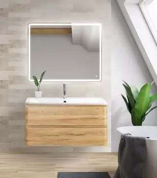 Тумба с раковиной подвесная BelBagno ALBANO-1000-2C-SO-RR 100 см Rovere Rustico