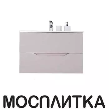 Тумба с раковиной подвесная Orange Line Li-80TuL+Ra 80 см бежевая матовая