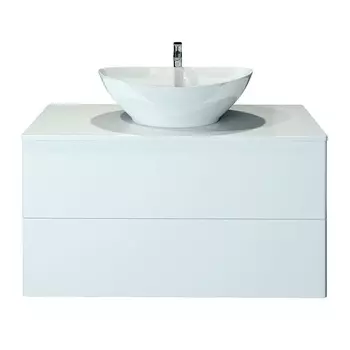 Тумба с раковиной подвесная Orange Otto 100 см белая глянцевая, Ot-100TuMDF+G56