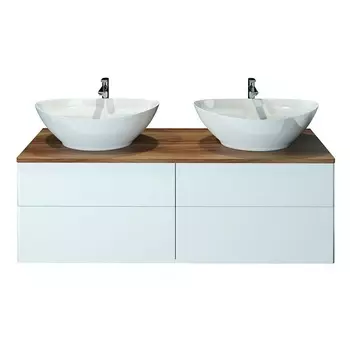 Тумба с раковиной подвесная Orange Otto 130 см белая, Ot-130TuWOOD+G56