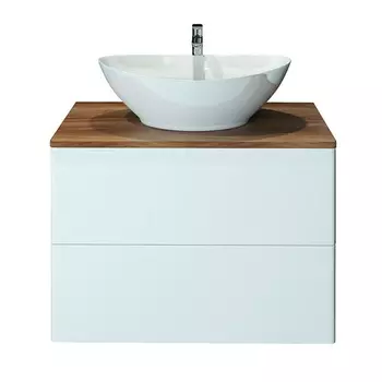 Тумба с раковиной подвесная Orange Otto 75 см белая, Ot-75TuWOOD+G56