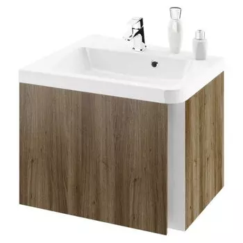 Тумба с раковиной Ravak 10° SD 550 угловая, темный орех, левая/правая