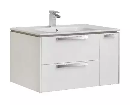 Тумба с раковиной Roca Lago 80 белый глянец