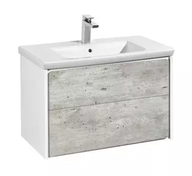 Тумба с раковиной Roca Ronda 80 белый матовый/бетон