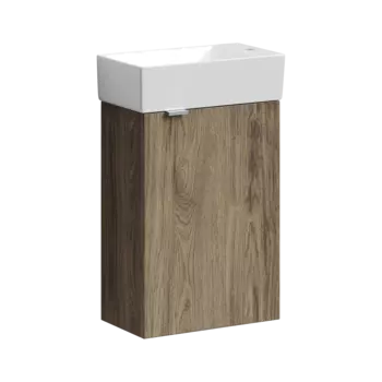 Тумба с раковиной Sancos Mini, 35.5 см., ламинат коричневый, MN35ECHL