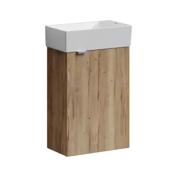 Тумба с раковиной Sancos Mini, 35.5 см., ламинат коричневый, MN35EGR
