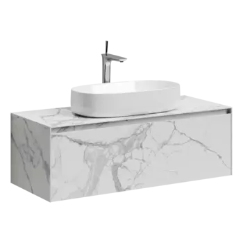 Тумба с раковиной Sancos Stone, 120 см., керамогранит белый, ST120SV