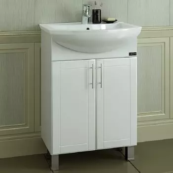 Тумба с раковиной СаНта Дублин 60 см 223006 напольная, цвет белый