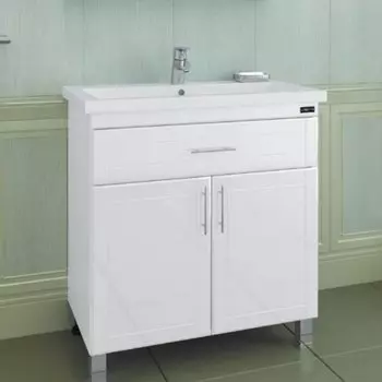 Тумба с раковиной СаНта Дублин 80 223005 напольная, цвет белый (1 ящ.)