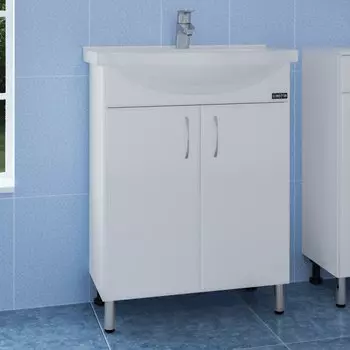 Тумба с раковиной СаНта Элеганс 65 201102 (2 дверки), цвет белый