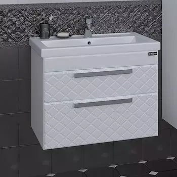 Тумба с раковиной СаНта Калипсо 70 New 217007лN подвесная, 2 ящика