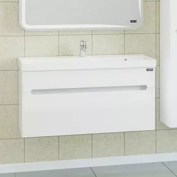 Тумба с раковиной СаНта Лондон 100 224008л, подвесная (2 ящ.)