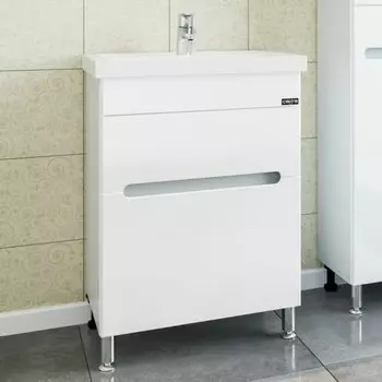 Тумба с раковиной СаНта Лондон 60 224005л, напольная (2 ящ.)