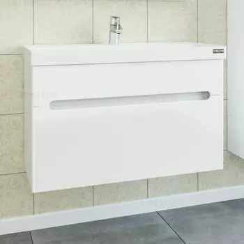 Тумба с раковиной СаНта Лондон 80 224004л, подвесная (2 ящ.)