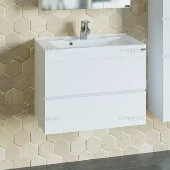 Тумба с раковиной СанТа Марс 65 подвесная 700251 белая