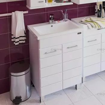 Тумба с раковиной СаНта Омега 60 207044, напольная, цвет белый