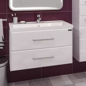 Тумба с раковиной СаНта Омега 80 207005, подвесная (2 ящ.)