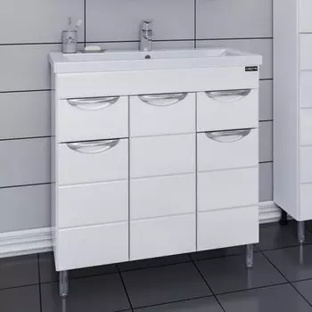 Тумба с раковиной СаНта Родос 80 206015 напольная, цвет белый