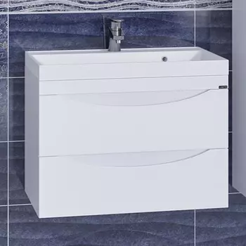 Тумба с раковиной СаНта Сатурн 70 см 700269 подвесная белая