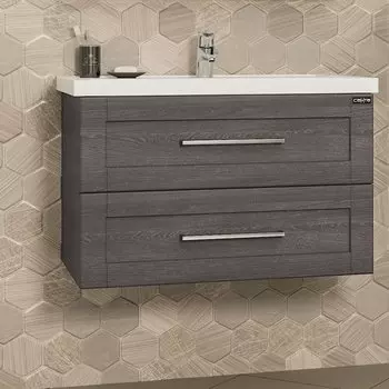 Тумба с раковиной СанТа Венера 80 подвесная 221014 дуб шале графит