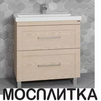 Тумба с раковиной СаНта Венера 80 см 221016 напольная бежевая
