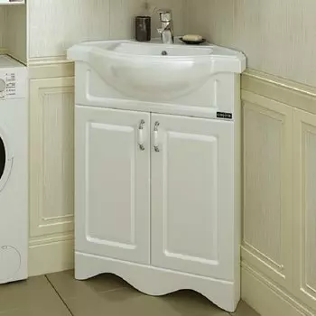 Тумба с раковиной СаНта Верона 60 700213 угловая, цвет белый