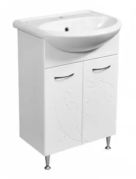 Тумба с раковиной Stella Polar Фантазия 55 SP-00000227 55 см напольная, белая