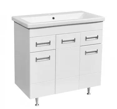 Тумба с раковиной Stella Polar Фиора 80 SP-00000213 80 см напольная, 2 ящика, белая