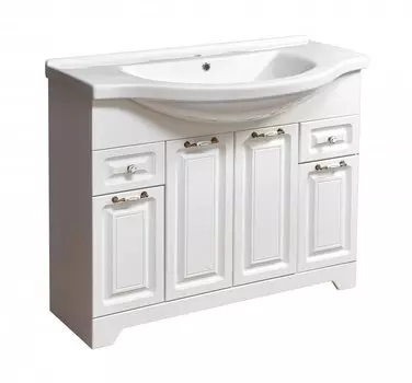 Тумба с раковиной Stella Polar Кармела 100 SP-00000176 100 см напольная, 2 ящика, ольха белая