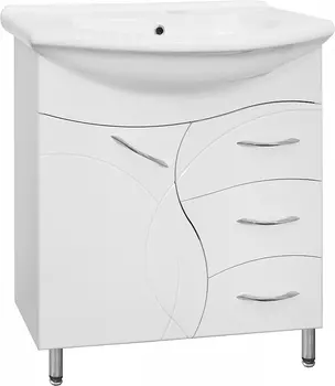 Тумба с раковиной Style Line Амелия 75 см ЛС-00002281 белая