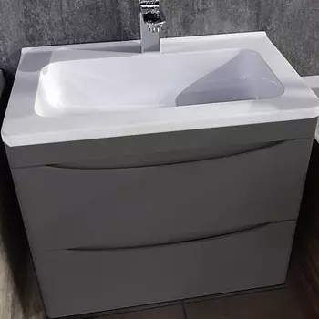Тумба с раковиной Style Line Бергамо мини 70 см Plus СС-00002319 люкс антискрейтч серый