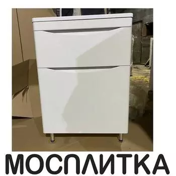 Тумба с раковиной Style Line Бергамо мини 80 см Plus СС-00002314 люкс антискрейтч белый